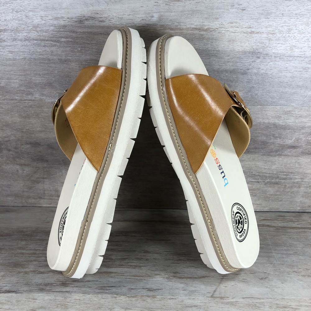 NEW Bussola Pinoye Sandal Vegan Brown with Gold Buckle Women 6.5, 7.5, 8.5 - Picture 7 of 13